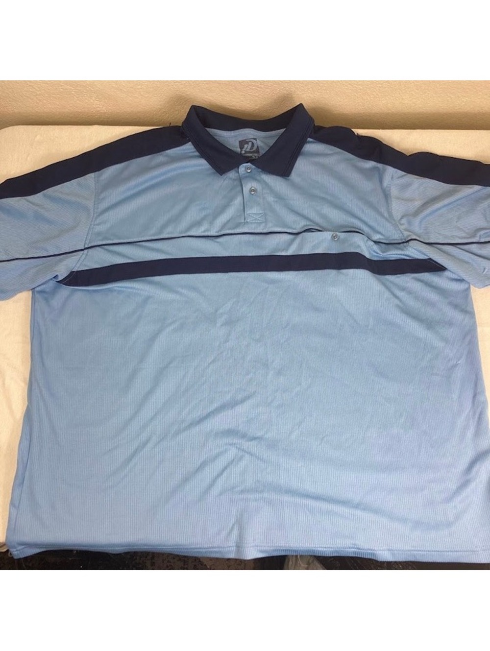 Haband Instadry Men's 4X Blue Short Sleeve Polo Shirt